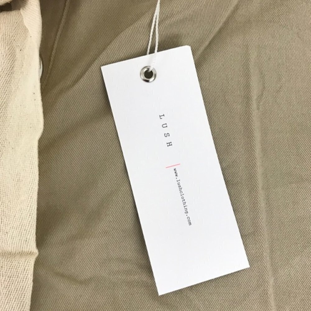 Lush Khaki Tan High Waist Tie Front Shorts NWT - Picture 4 of 8